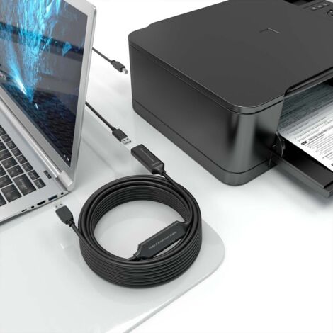 AISENS - CABLE USB 2.0 PROLONGADOR CON AMPLIFICADOR, TIPO A/M-A/H, NEGRO, 15M (1/2)