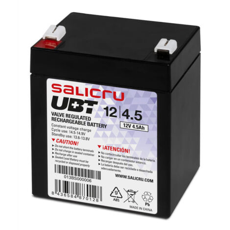 Batería para SAI Salicru UBT 12/4,5 VRLA 4.5 Ah 4,5 AH 12 V 12V (1/2)