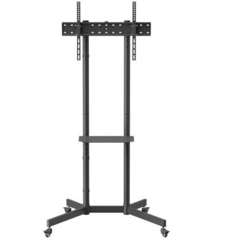 AISENS - SOPORTE DE SUELO ECO CON RUEDA, BANDEJA PARA DVD PARA MONITOR/TV 45KG DE 37-70, NEGRO (1/2)