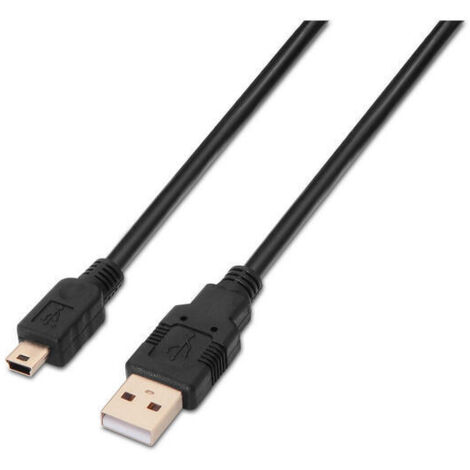 CABLE USB(A) M A MINI USB(B) 2.0 M 1MT AISENS NEGRO A101-0025 (1/2)