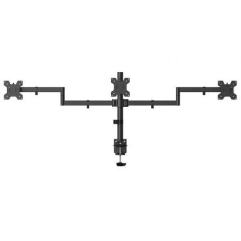 AISENS - SOPORTE DE MESA ECO GIRATORIO E INCLINABLE PARA 3 MONITORES 10KG (3 PIVOTES, 2 BRAZOS) DE 13-27, NEGRO (1/2)