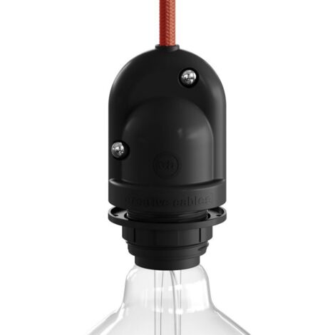 PORTALÁMPARAS PARA EXTERIOR E27 NEGRO. IP65 (RETRACTILADO)