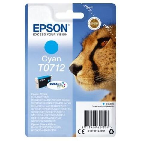 Cartucho de Tinta Original Epson T0712/ Cian (1/5)