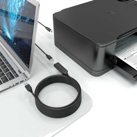 AISENS - CABLE USB 2.0 PROLONGADOR CON AMPLIFICADOR, TIPO A/M-A/H, NEGRO, 10M (1/2)