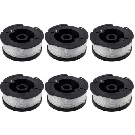 Lot de 6 bobines de fil A6481 A6485 pour coupe-bordures Black Decker STC1820CM STC1820PC STC1820EPC STC1840EPC ST5530 ST1823 (1/4)