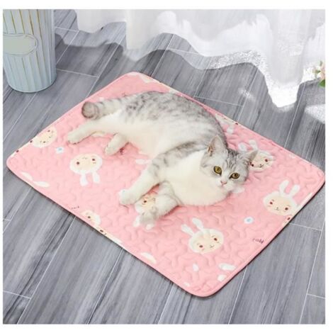 Tapis de refroidissement - Doux - Rose - Taille L 60x45 cm - Respirant - Antidérapant (1/4)
