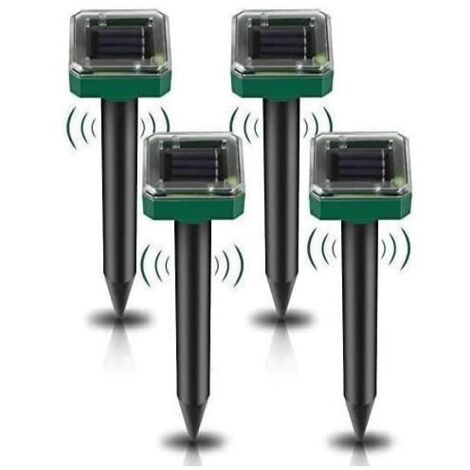 Répulsif Taupe Solaire à Ultrason 4pcs, Solar Souris Repeller, Anti Taupes, Gopher (1/4)