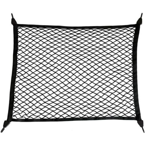 Filet de Rangement - Universel - Voiture - Noir - 4 Crochets (1/4)