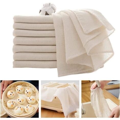 5Pcs Etamine Alimentaire , 50×50cm Mousseline Alimentaire, Non Blanchi Cheese Cloth, Tissu Filtrant Lavable Étamine Tissu (1/4)