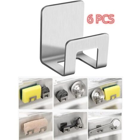 Porte Éponge - Non spécifié - 6pcs - Acier inoxydable - Argenté - Compact (1/4)