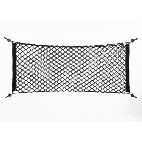 Filet de Rangement, Keenso Organisateur Coffre Voiture en Maille Sac de Rangement Arrière De Voiture 100 × 40cm Noir Universel-rac (1/4)