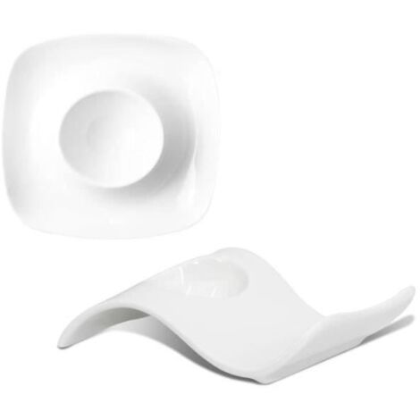 Coquetier - Non spécifié - Empilable - Céramique - Blanc - 2 pièces (1/4)