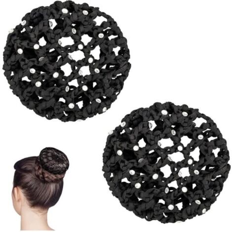 Filet à Chignon - Noir - 5 pièces - Élastique - Polyester de haute qualité (1/4)