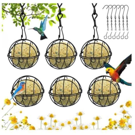 Mangeoire pour Oiseaux Sauvages - Métal - Anti-écureuil - 6 mangeoires - Extérieur (1/4)