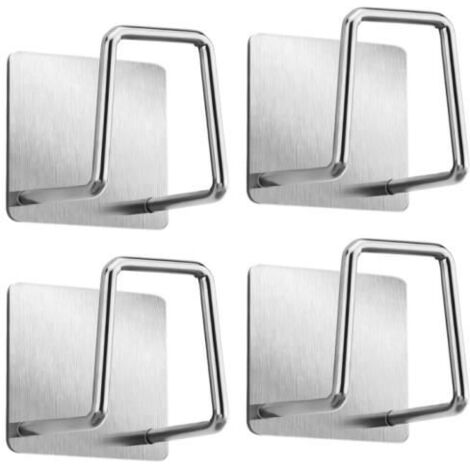 Support pour Éponge Crochet pour éponge à Vaisselle en Acier Inoxydable 304, adhésif - Accessoires pour évier (4PACK, Argent). (1/4)