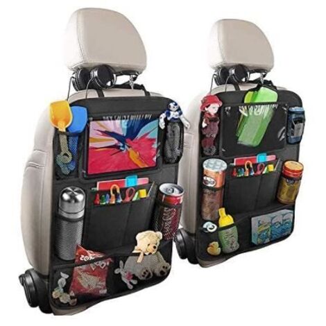 Housse de Siège de Voiture - Organisateur - Lot de 2 - Imperméable - Polyester 600D - Noir (1/4)