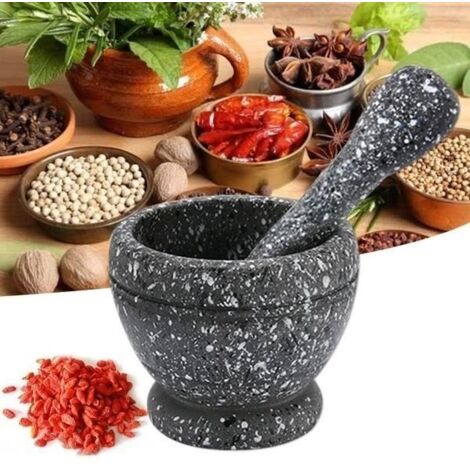 Ensemble de mortier avec pilon en résine,bol broyeur, pour ail, herbes et épices, outils de cuisine, de restaurant (1/4)