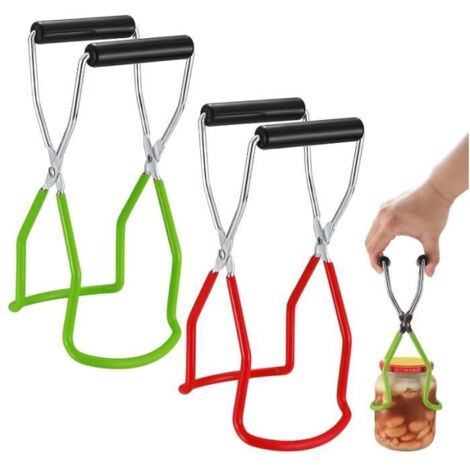 Pinces de Bocal - Non spécifié - Acier Inoxydable - Antidérapantes - 2 Pièces - Vert et Rouge (1/4)