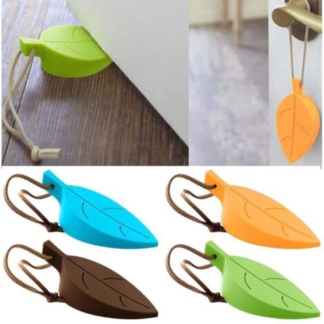 Arrêts de porte en silicone - Marque - Modèle - Jaune, Vert, Bleu, Marron - Sur porte (1/4)