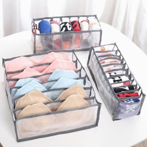 1Pack / 3Pcs Organisateur De Tiroir De Sous-VêTements BoîTe De Rangement Pliable Boîte de Rangement à Tiroirs de Grande Capacité (1/4)