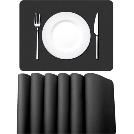 Set de Table - Cuir PU - Lot de 6 - Imperméable - Lavable - Résistant à la Chaleur (1/4)