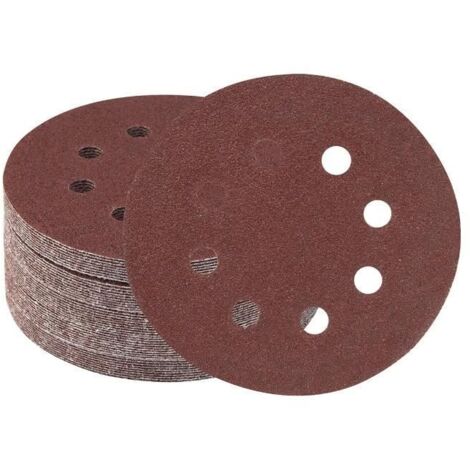 125mm Disque de Ponçage 50 Pièces 60 Grain 8 Trous Disques Abrasifs pour Ponceuse Excentrique (1/4)