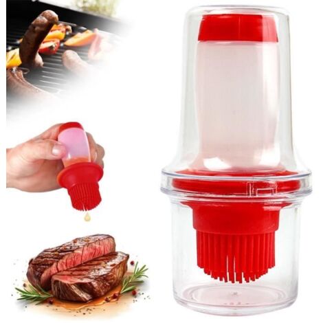 Pinceau Cuisine - Non spécifié - 2 en 1 - Silicone de qualité alimentaire - Rouge - 5.5x5.5x12.5cm (1/4)
