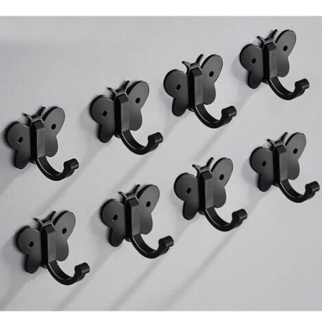 Crochet mural - Vintage - 8PCS - Alliage de zinc - Capacité 15 kg - Noir (1/3)