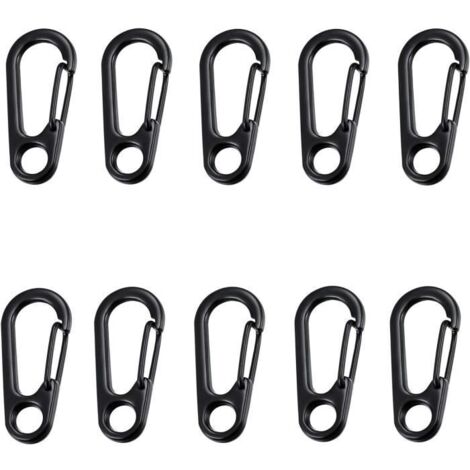 Mousqueton - Non spécifié - Mini Clip - 10pcs - Noir - Alliage - 15 kg de force de traction (1/4)