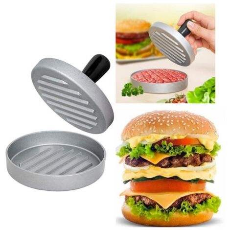 Presse à Hamburger - Métal - 11,5 cm - Poignée détachable - Revêtement antiadhésif (1/4)