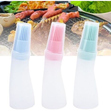 Pinceau Cuisine,Bouteille d'huile,Distributeur d'huile d'olive,Pinceau d'huile,Pinceau à pâtisserie en Silicone,Brosse à Huile(3PCS) (1/4)