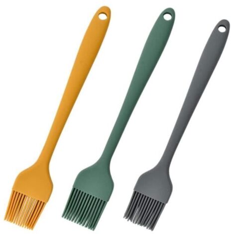 Brosses à Griller - Pack de 3 - Silicone - Utilisables jusqu'à 230°C - Sans BPA - Faciles à nettoyer (1/4)