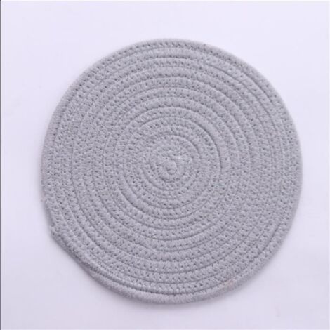 Tapis de Table isolant en corde de coton - - Napperons ronds - Gris - Adulte (1/4)