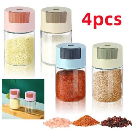 Pot à épices - Verre - 5x9 cm - Couleurs variées - Design contemporain - Multifonctionnel (1/4)
