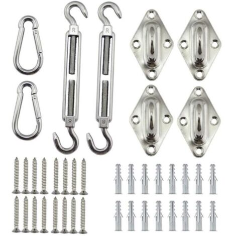 Kit de Fixation pour Voile d'ombrage en Forme de Fleur de mangnolia pour Jardin Triangulaire et carré, rectangulaire, Accessoi[202] (1/4)