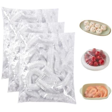 Lot de 300 Charlotte Alimentaire Reutilisable,Film Alimentaire Elastique Sac de Conservation Couvre Plat Reutilisable Conservation