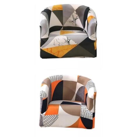 Housses de chaise de baignoire - Noname - 2 pièces - Velours extensible - Lavable - Orange (1/4)