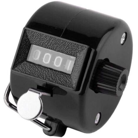 1 compteur manuel noir à 4 chiffres mécanique avec anneau en métal pour compteur de nombres, compteur de golf (1/4)