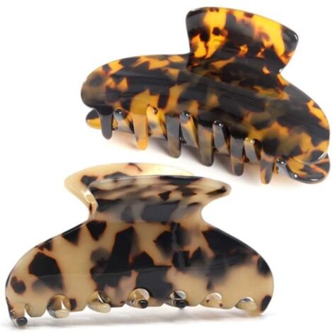 Lot de 2 grande pinces à cheveux pour femmes et filles,9.5cm grosse pince à griffes cheveux adulte,Écaille de Tortue pince cheveux (1/4)