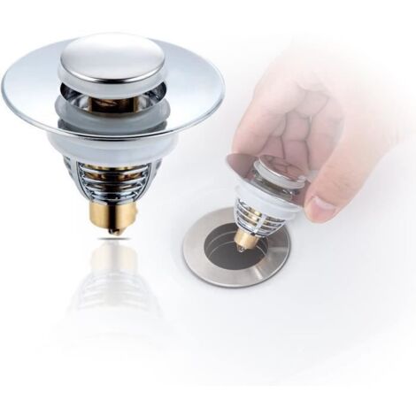 2 PCS Universel Pop-Up Bouchon de Vidange de Lavabo,Fabriqué Laiton et Acier Inoxydable,Peut être Démonté Pour le Nettoyage Co[579] (1/4)