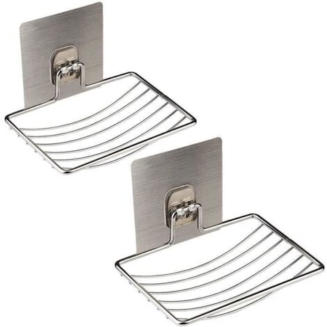Porte-Savon - Non spécifié - Lot de 2 - Acier - Blanc - Durable et sans perçage