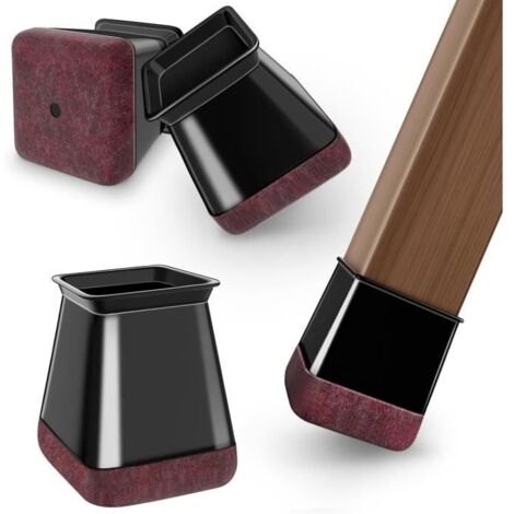Capuchons de Protection - Noname - Lot de 24 - Noir - Résistants à l'usure - Pour Pieds de Chaise (20-26mm) (1/4)