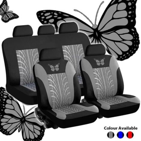 Housse de siège auto - Universelle - Gris - Lot de 9 - Maille de nylon - Éponge et tissu (1/4)