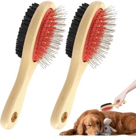 Brosse pour animaux - Non spécifié - 2PCS - Double face - Bambou durable - Ergonomique (1/4)