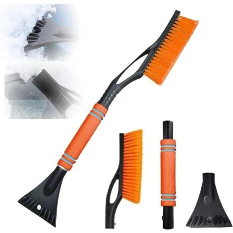 1 pièce brosse grattoir à glace et à neige 2 en 1, brosse à neige de voiture, grattoir à glace automatique, brosse à neige,orange (1/4)
