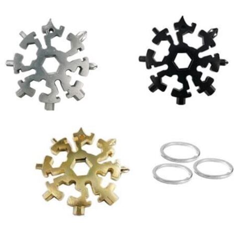Outil multifonction - Inox - Flocon de Neige 20 en 1 - Portable - Cadeau idéal - 3 PCS (1/4)
