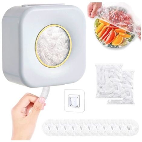 boîtes de rangement pour film plastique,distributeurs de film alimentaire,Boîte carrée,anti-poussière,Mural storage bag-Blanc (1/4)