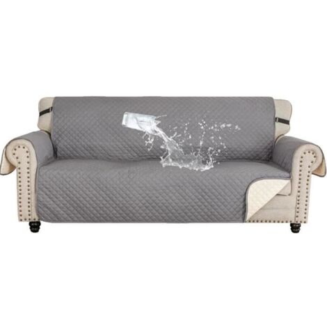 Housse de canapé - Universelle - 3 Places - Imperméable - Antidérapante - Blanc (1/4)