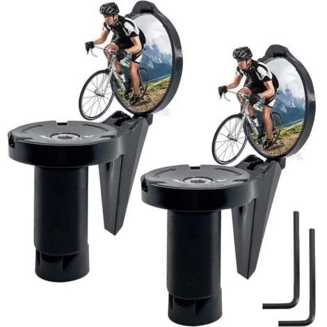 2 Pièces Retroviseur Velo,360° Rotatifs Rétroviseur Vélo,Retroviseur Embout de Guidon 16-22 mm,Petit Miroir de Vélo pour Velo Route (1/4)