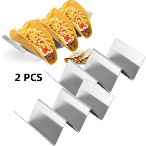 Support à porte-ustensiles de cuisine - Taco - Acier inoxydable 430 - 2PCS - 20 x 10 x 5 cm - Argent (1/4)